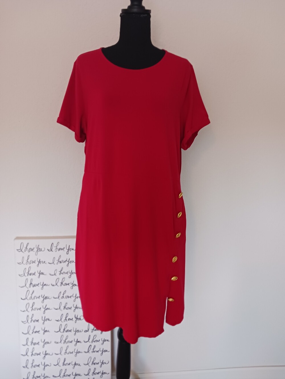 J. Jill Red Nautical Pima Cotton Dress Sz LP EUC